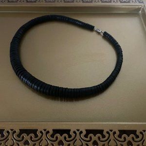 Black choker, necklace, Unisex, Skater, Surfer Wear, Heishi Beads, 18.5 inches